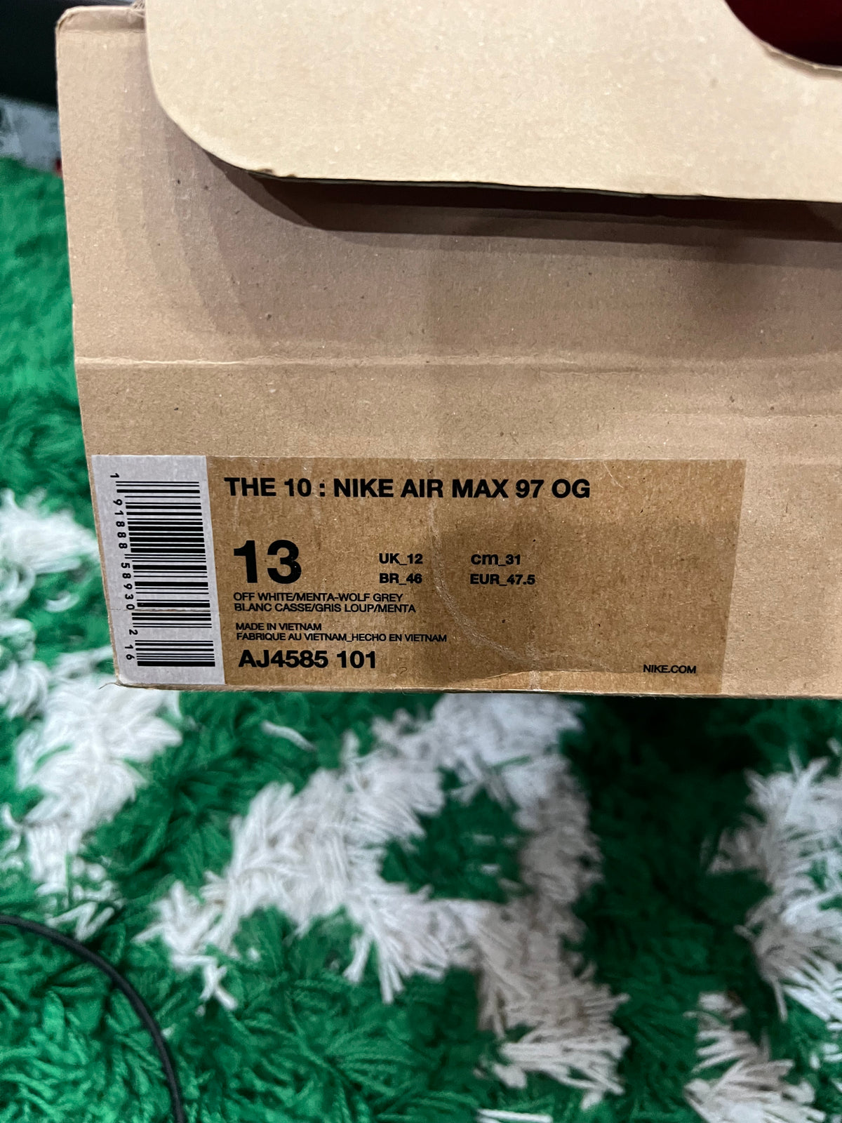 Nike Air Max 97 Off-White Menta (Preowned 13M)