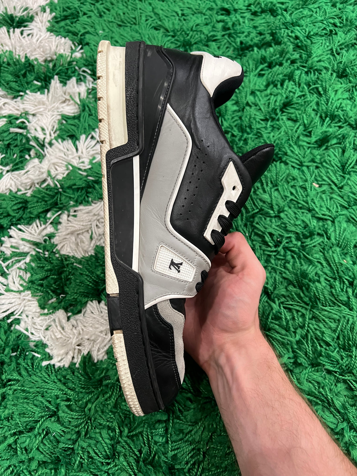 Louis Vuitton LV Trainer Black Grey White (Preowned 9.5LV/11M)