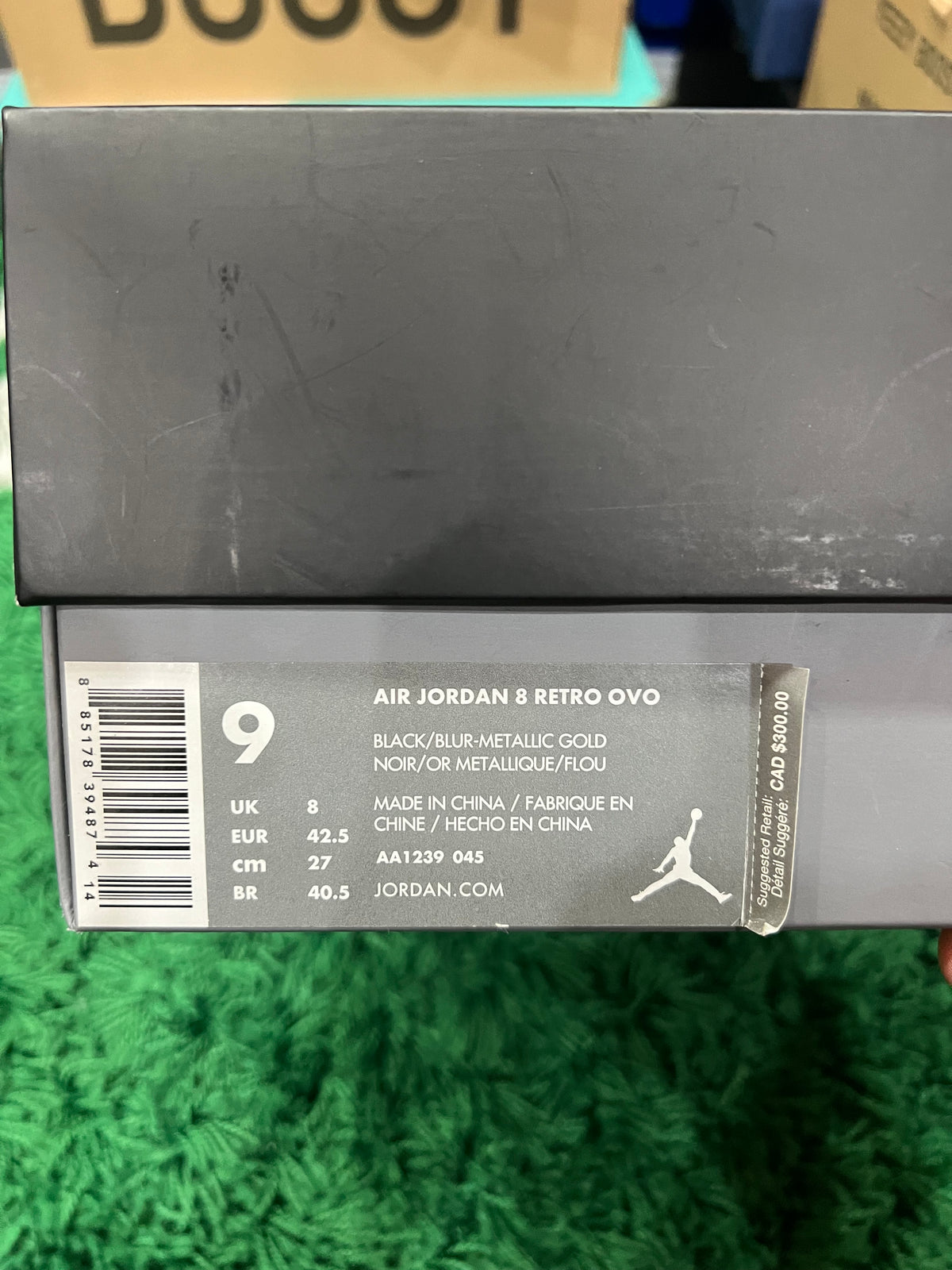 Jordan 8 OVO Black (Preowned 9M)