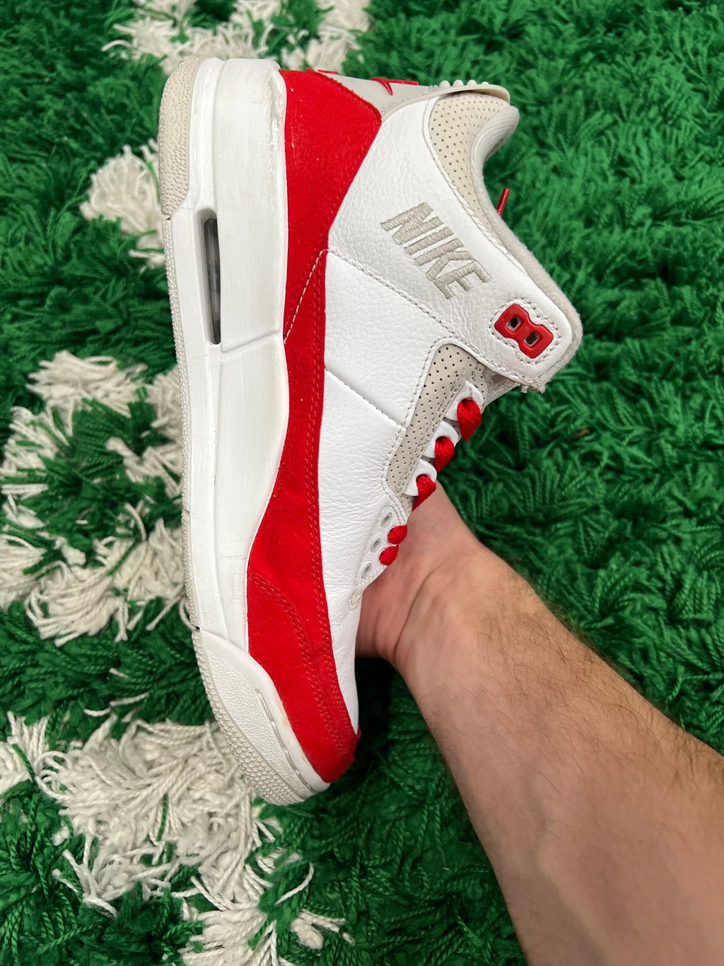 Jordan 3 Tinker Hatfield White University Red (Preowned 7.5M)