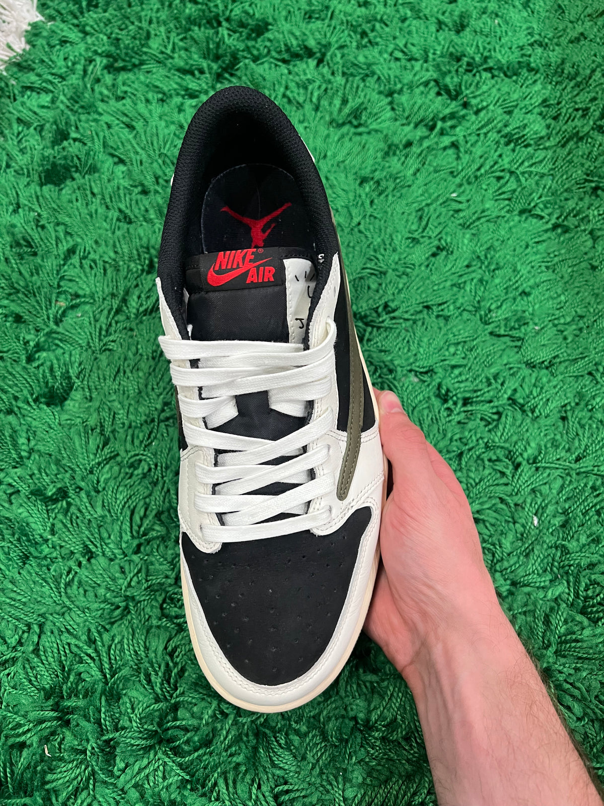 Jordan 1 Low Travis Scott Olive (Women's) (Preowned 10M/11.5W)