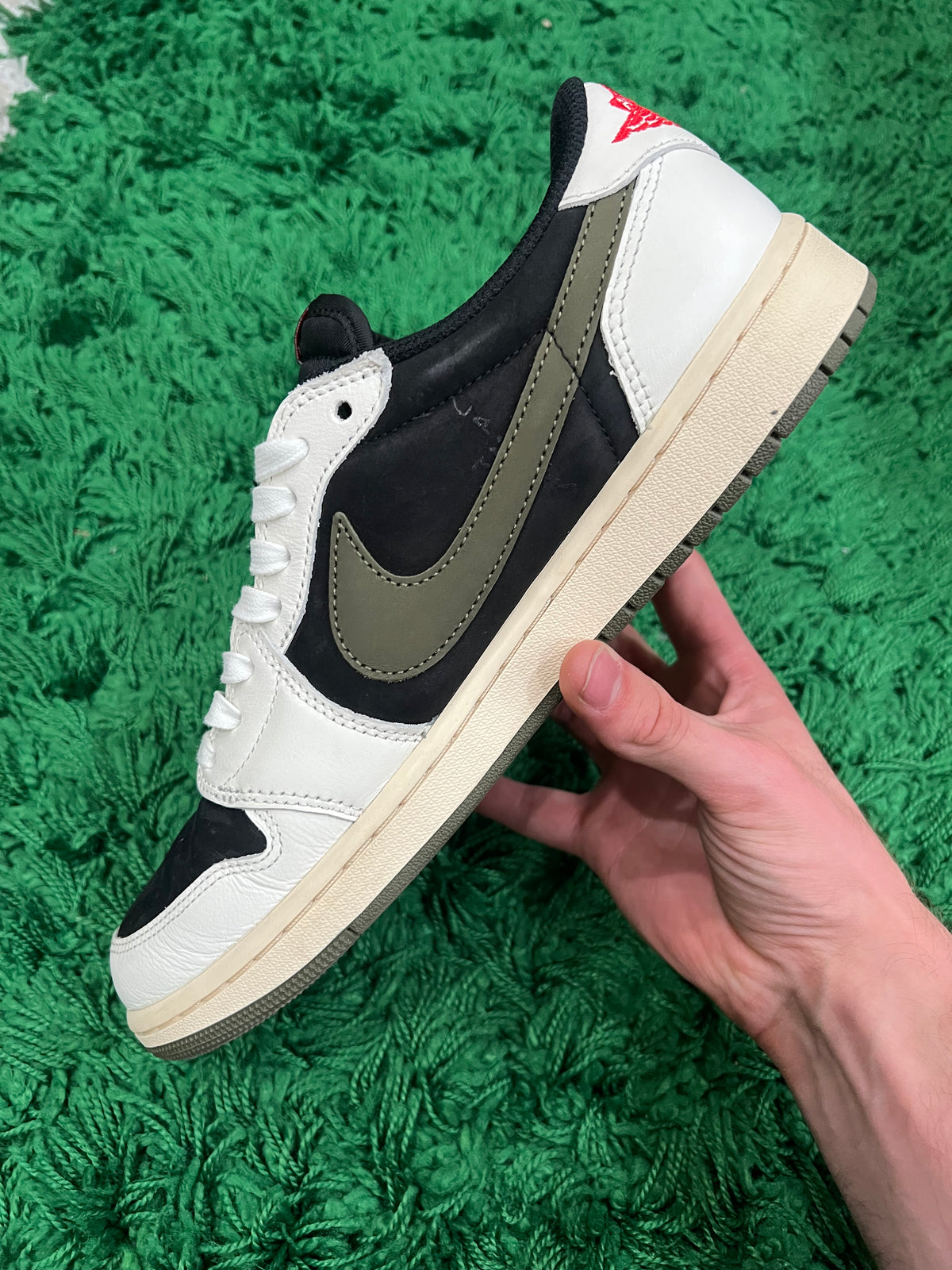Jordan 1 Low Travis Scott Olive (Women's) (Preowned 10M/11.5W)