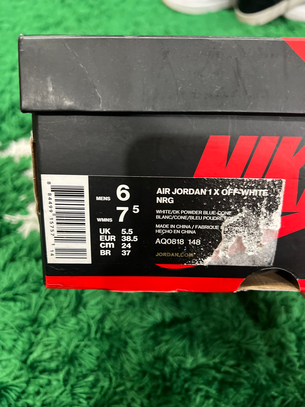 Jordan 1 High Off-White University Blue (Preowned 6M)