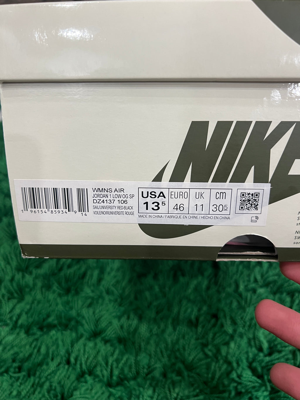 Jordan 1 Low Travis Scott Olive (Women's) (Pre-Owned Size 12M/13.5W)