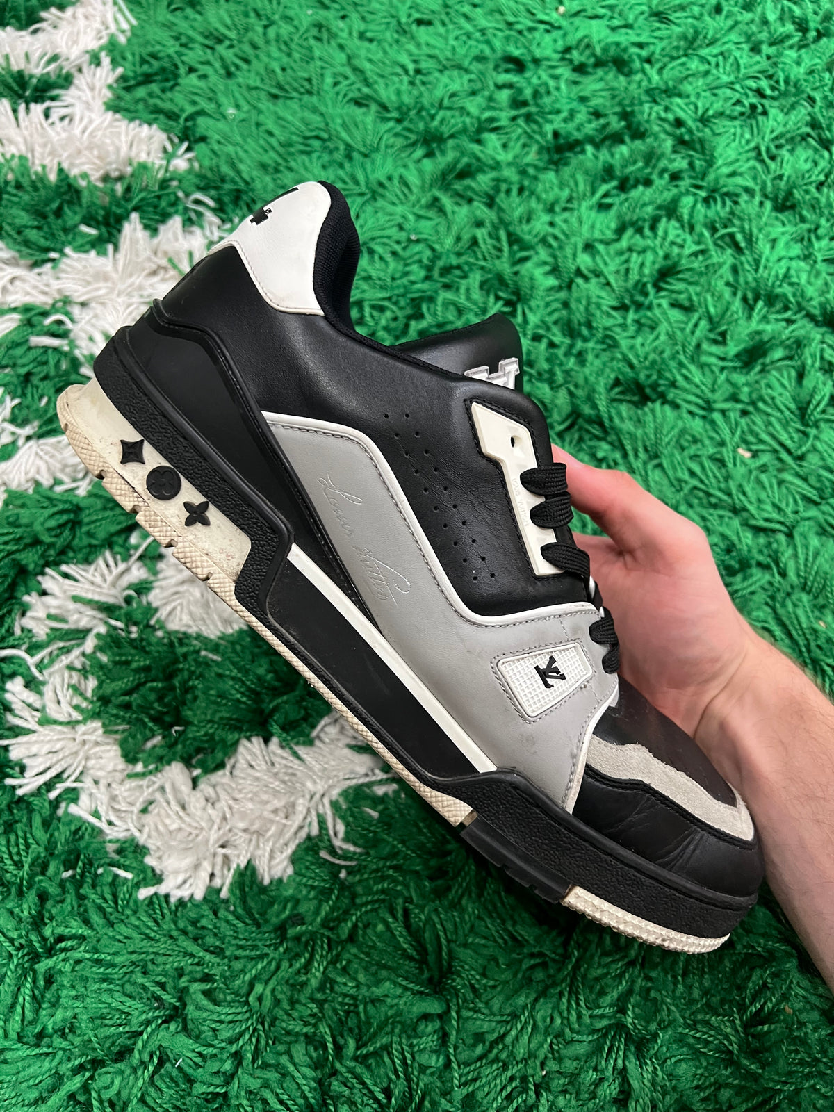 Louis Vuitton LV Trainer Black Grey White (Preowned 9.5LV/11M)