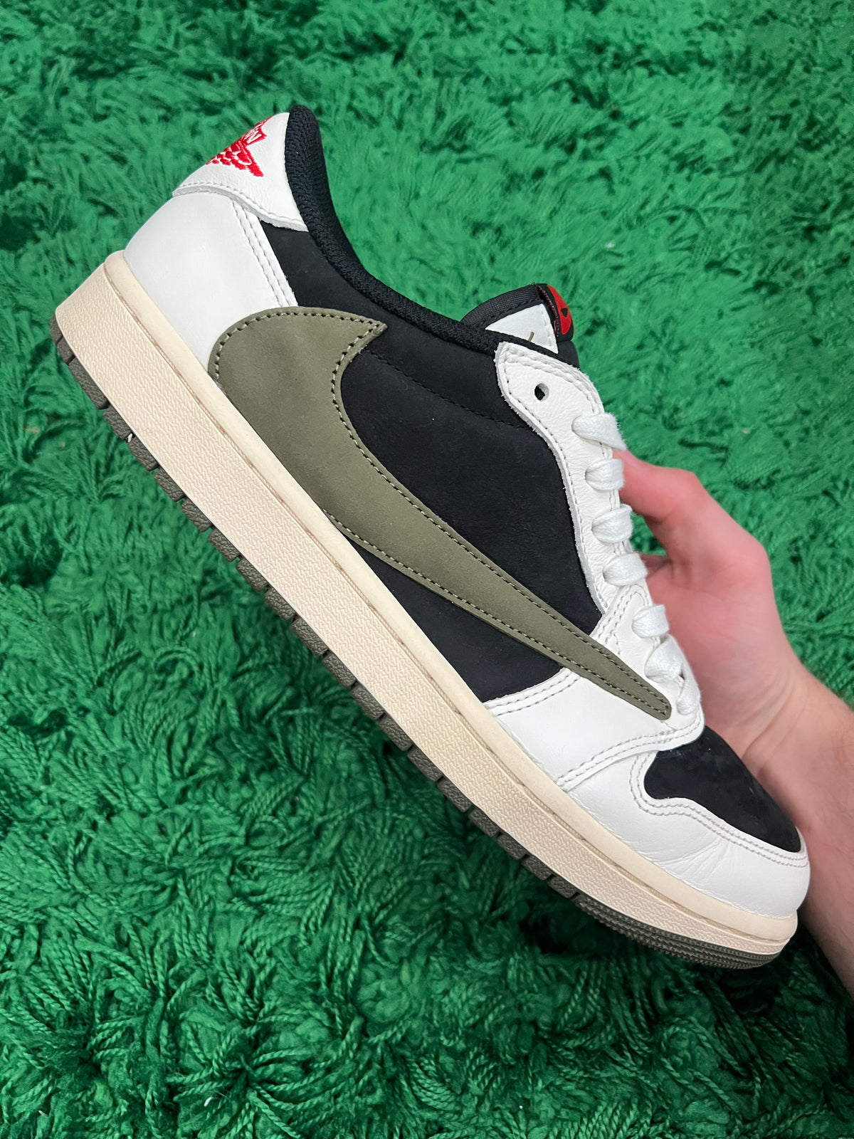 Jordan 1 Low Travis Scott Olive (Women's) (Preowned 10M/11.5W)