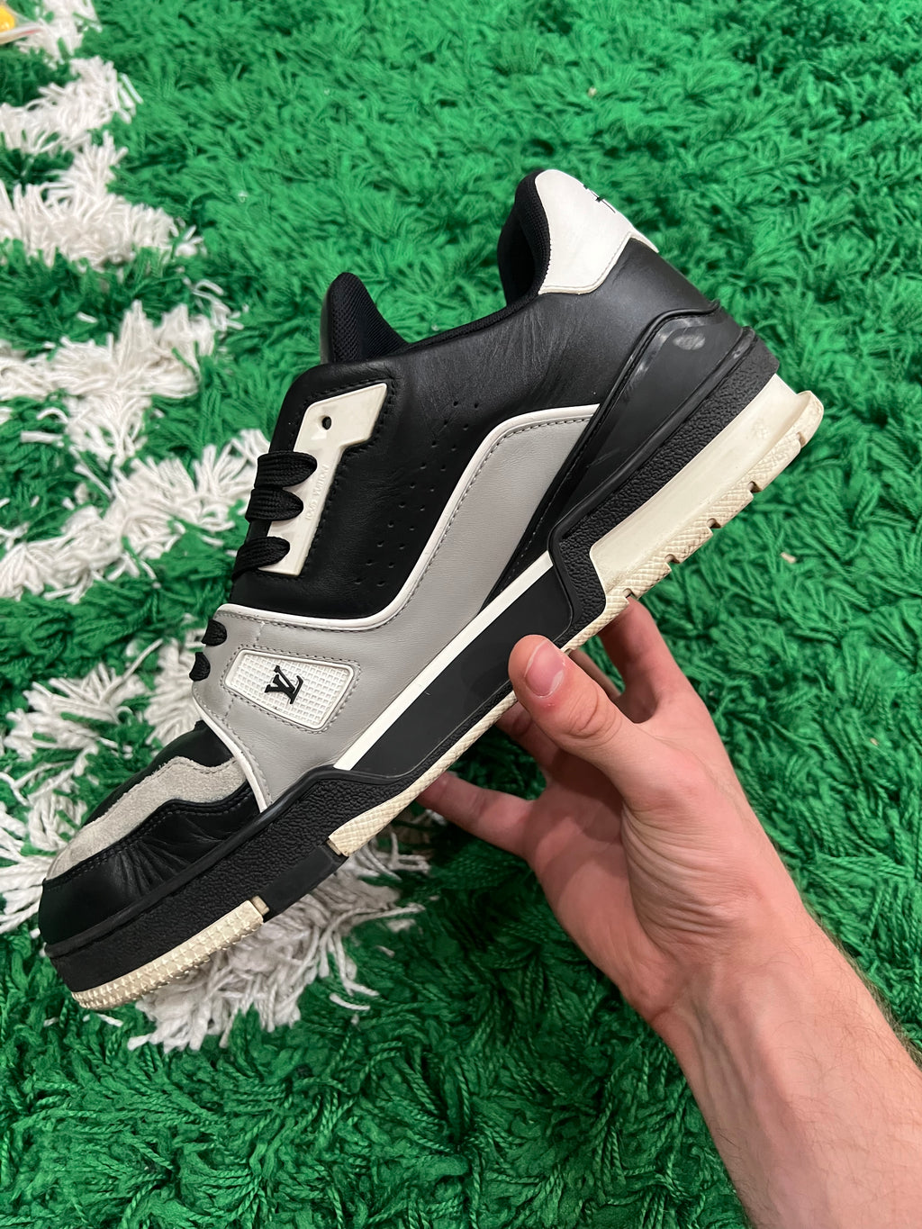 Louis Vuitton LV Trainer Black Grey White (Preowned 9.5LV/11M)