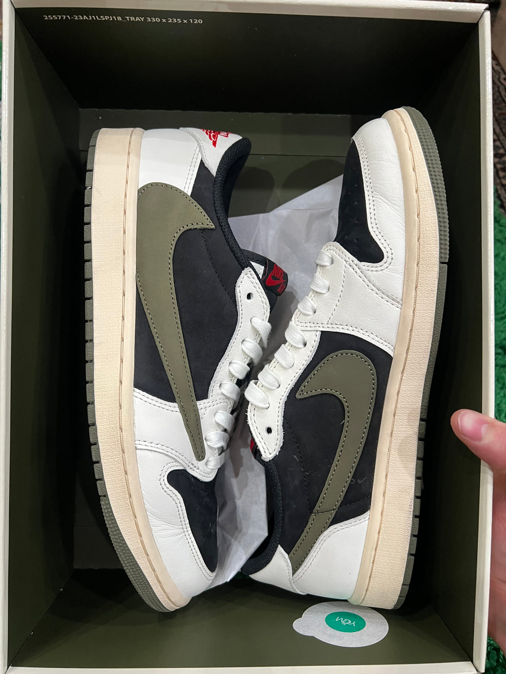 Jordan 1 Low Travis Scott Olive (Women's) (Preowned 10M/11.5W)