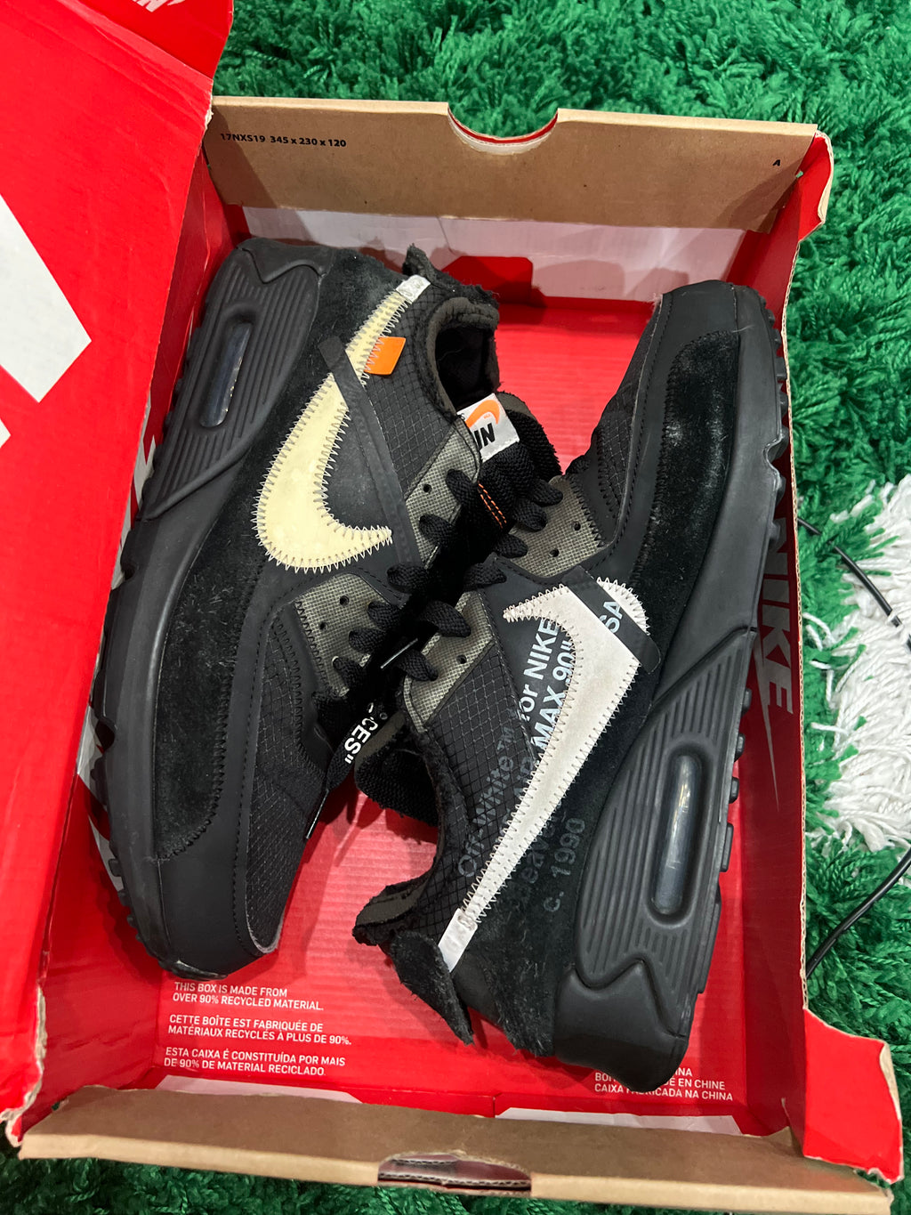 Nike Air Max 90 Off-White Black (Preowned 10M)