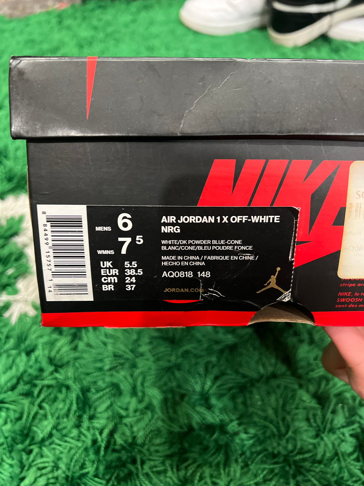 Jordan 1 High Off-White University Blue (Preowned 6M)