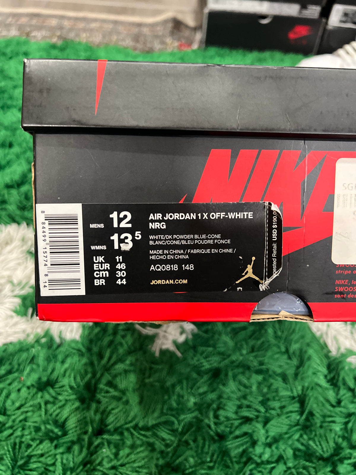 Jordan 1 High Off-White University Blue (Preowned 12M)