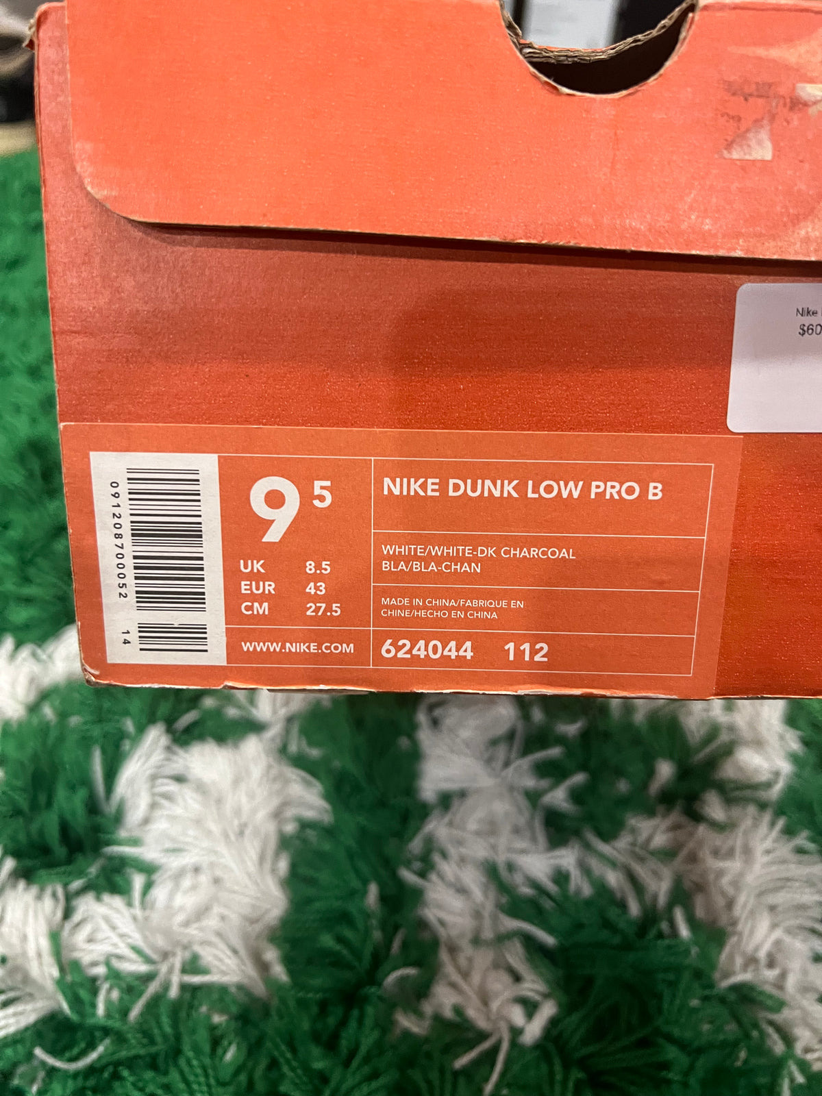 Nike Dunk Low Pro B 3M White (Pre-Owned 9.5M)