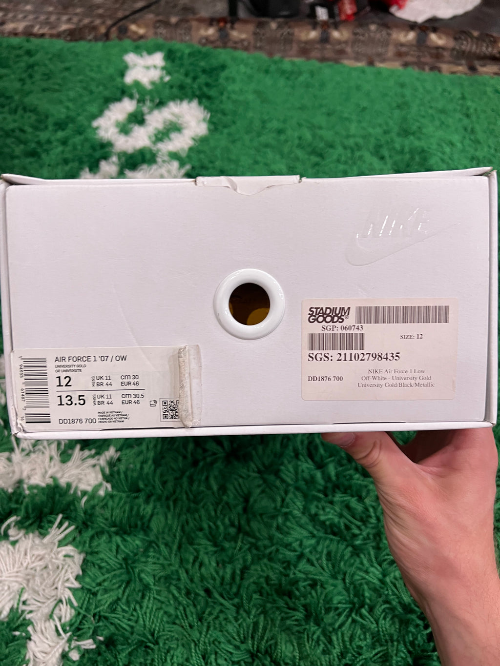 Nike Air Force 1 Low Off-White ICA University Gold (Pre-Owned 12M)