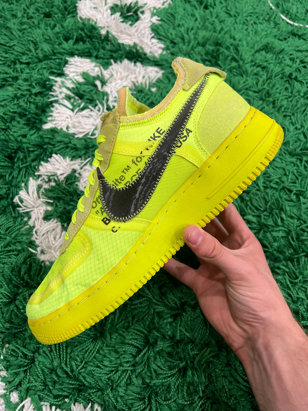 Nike Air Force 1 Low Off-White Volt (Preowned 10M)
