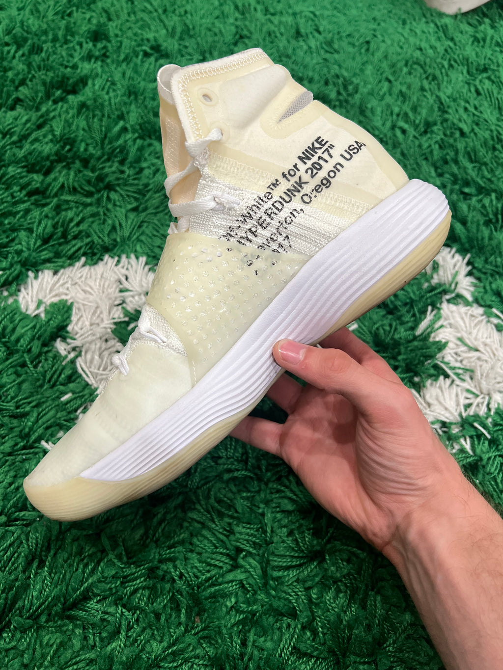 Nike React Hyperdunk 2017 Flyknit Off-White (Preowned 8M)