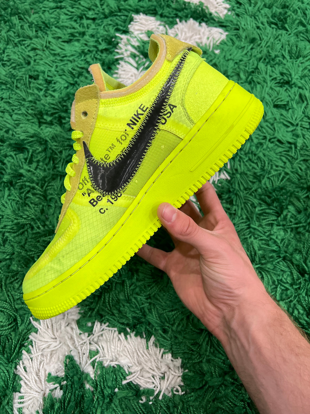 Nike Air Force 1 Low Off-White Volt (Preowned 9M)