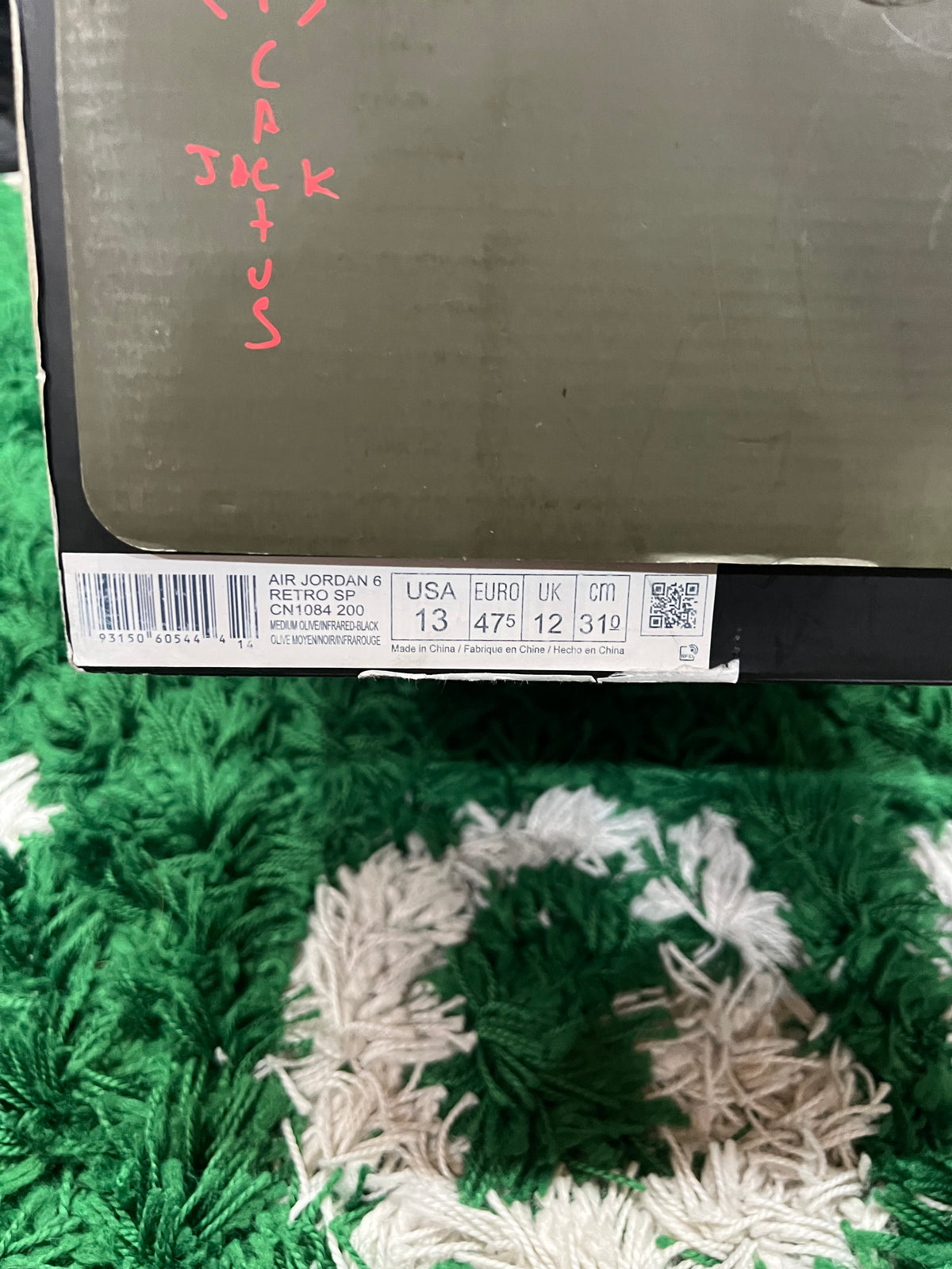 Jordan 6 Travis Scott (Preowned 13M)