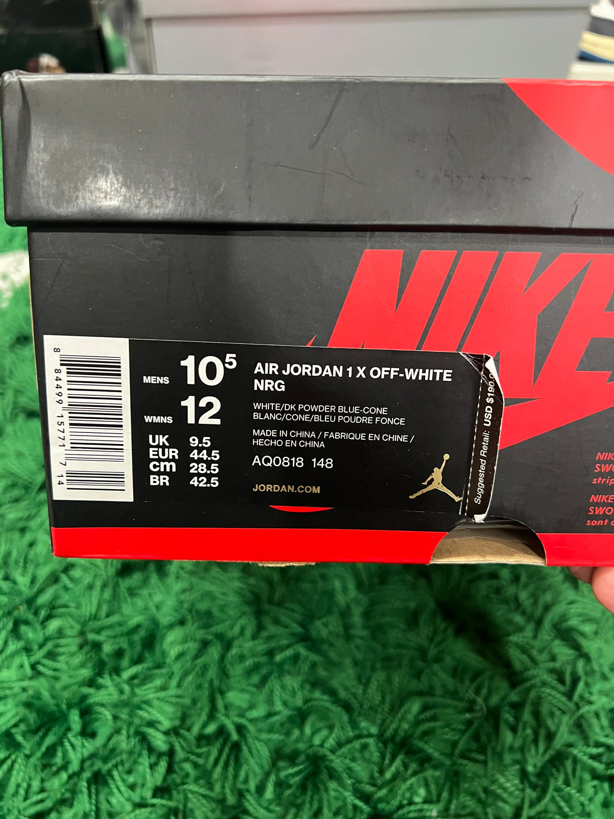 Jordan 1 High Off-White University Blue (Preowned 10.5M)