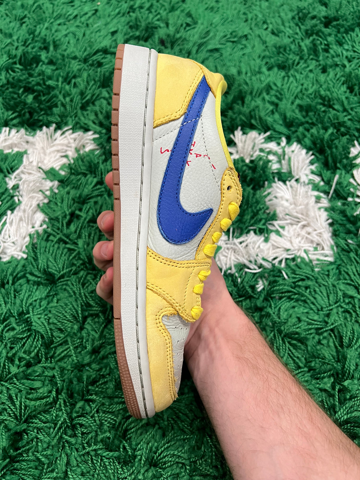 Jordan 1 Low Travis Scott Canary (Women's) (Preowned 6.5M/8W)