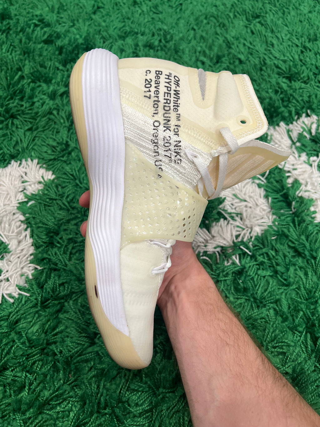 Nike React Hyperdunk 2017 Flyknit Off-White (Preowned 8M)