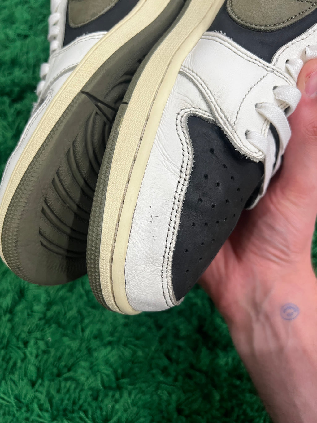 Jordan 1 Low Travis Scott Olive (Women's) (Pre-Owned Size 12M/13.5W)