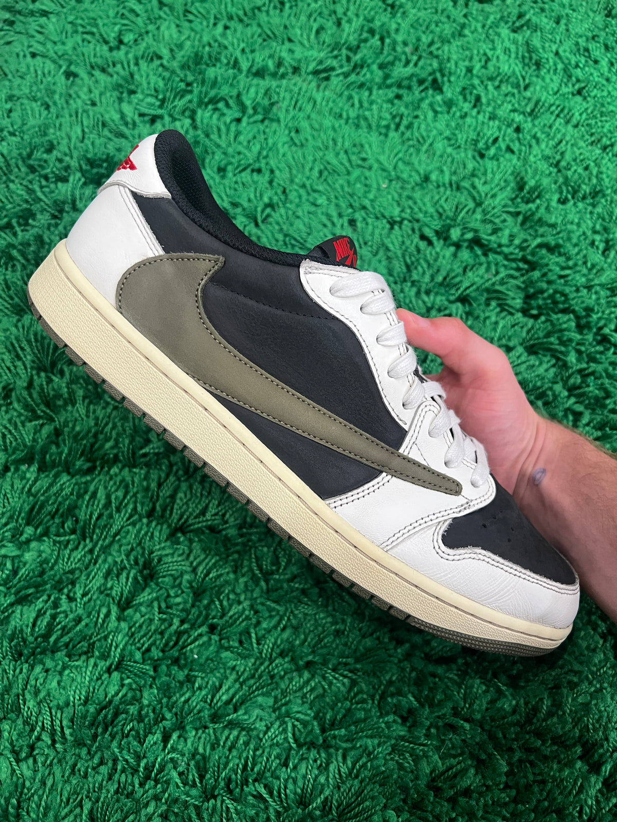 Jordan 1 Low Travis Scott Olive (Women's) (Pre-Owned Size 12M/13.5W)