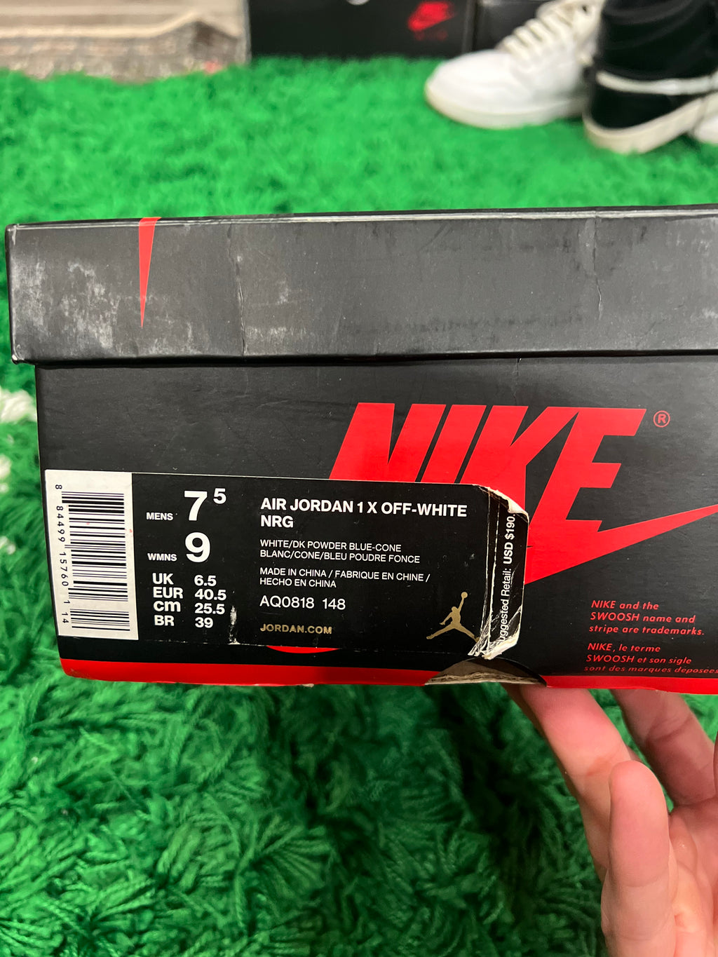 Jordan 1 High Off-White University Blue (Preowned 7.5M)