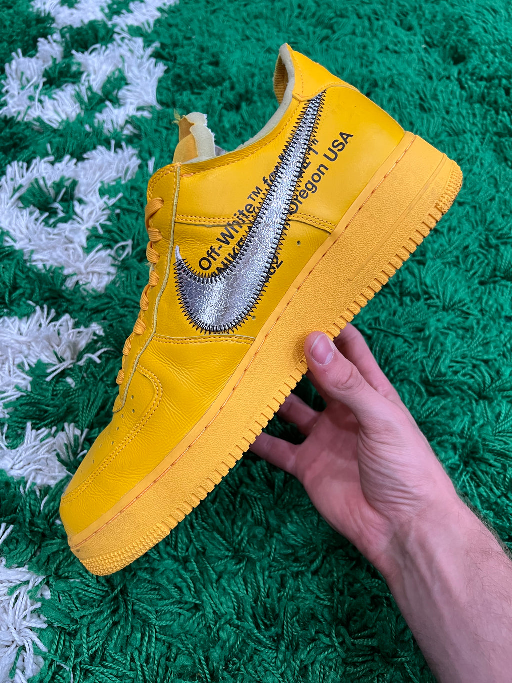 Nike Air Force 1 Low Off-White ICA University Gold (Pre-Owned 12M)