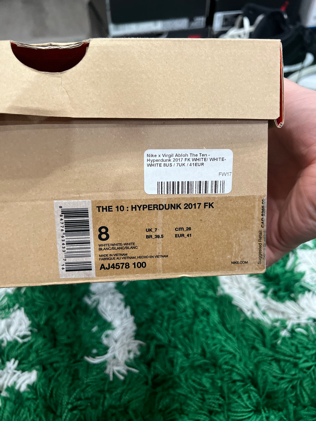 Nike React Hyperdunk 2017 Flyknit Off-White (Preowned 8M)