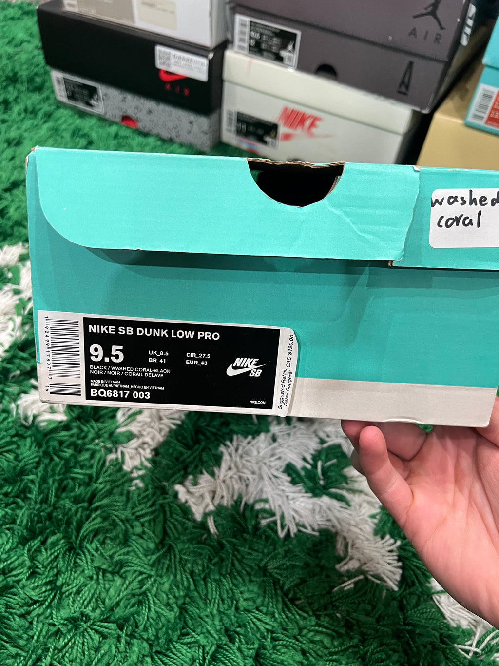 Nike SB Dunk Low Black Washed Coral (Preowned 9.5M)