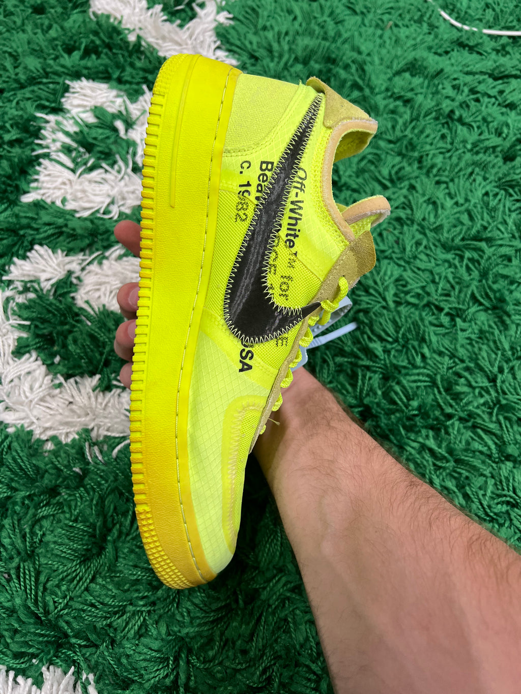 Nike Air Force 1 Low Off-White Volt (Preowned 9.5M)