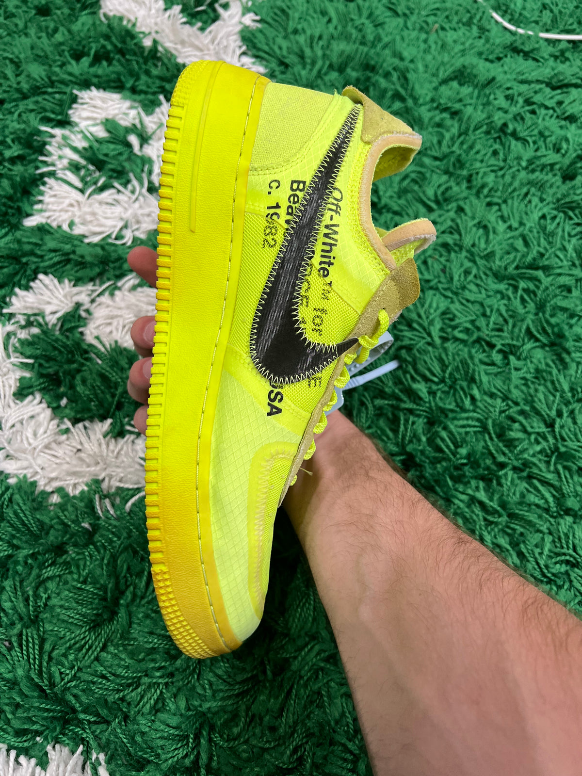Nike Air Force 1 Low Off-White Volt (Preowned 9.5M)