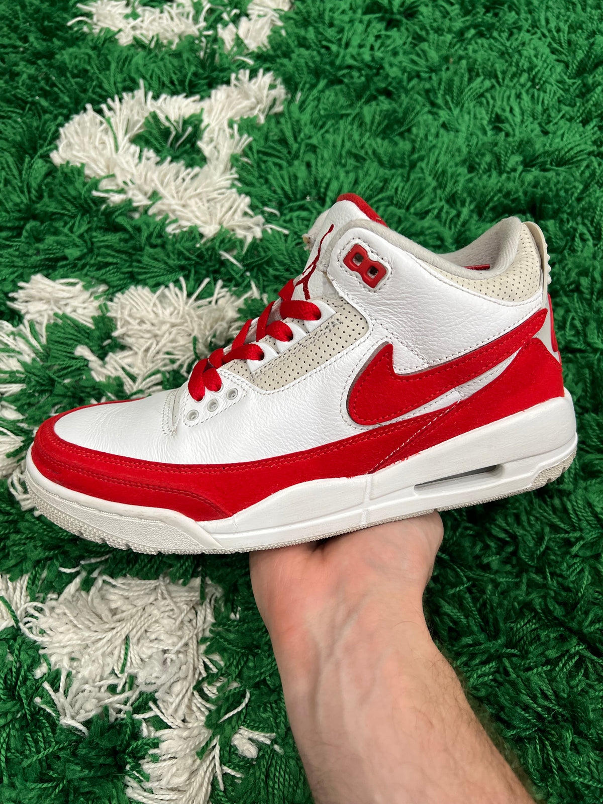 Jordan 3 Tinker Hatfield White University Red (Preowned 7.5M)