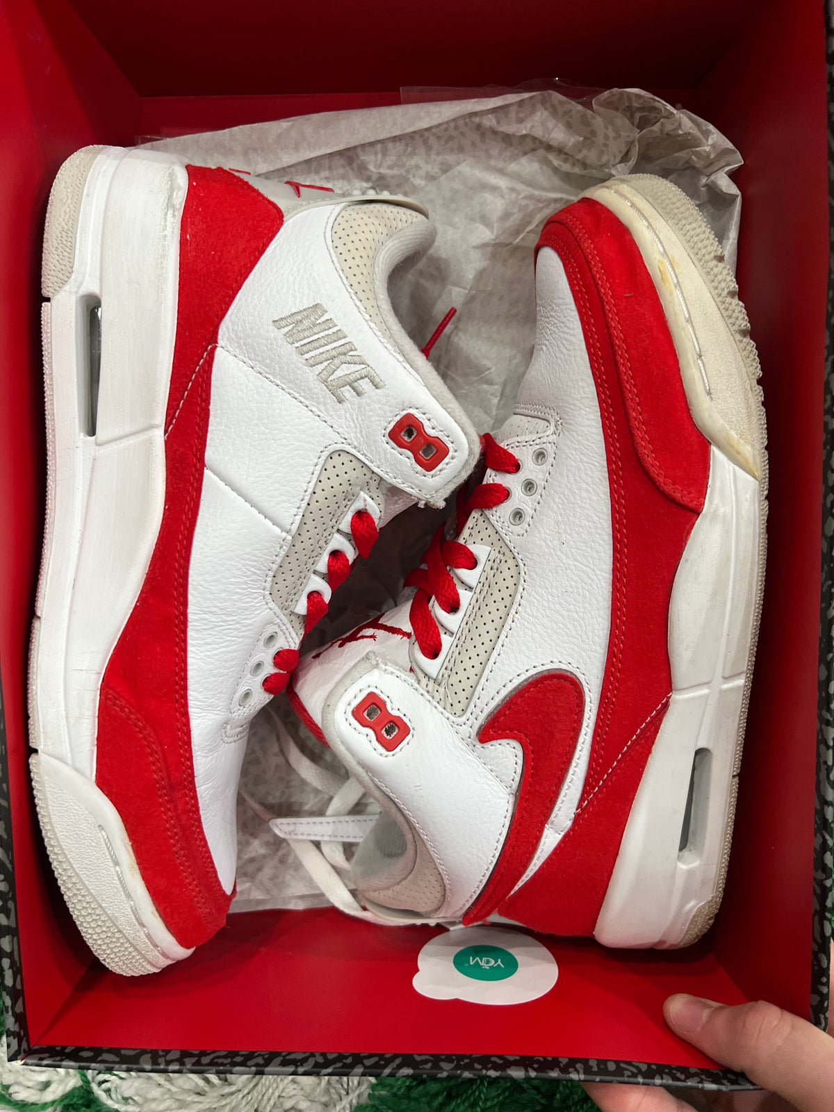 Jordan 3 Tinker Hatfield White University Red (Preowned 7.5M)