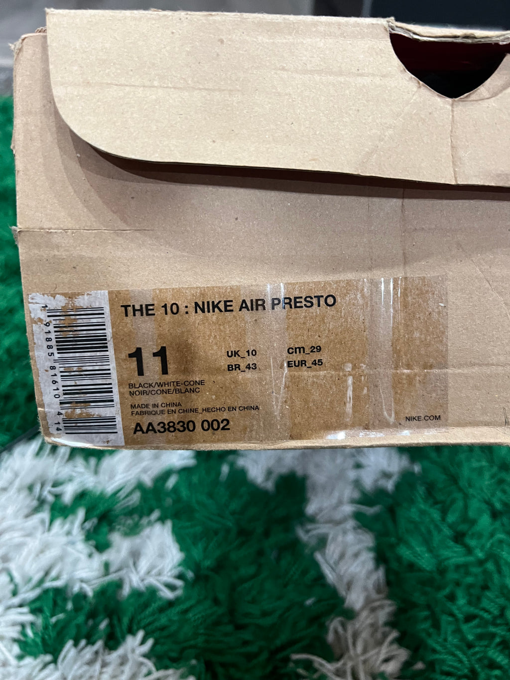 Nike Air Presto Off-White Black (2018) (Preowned 11M)