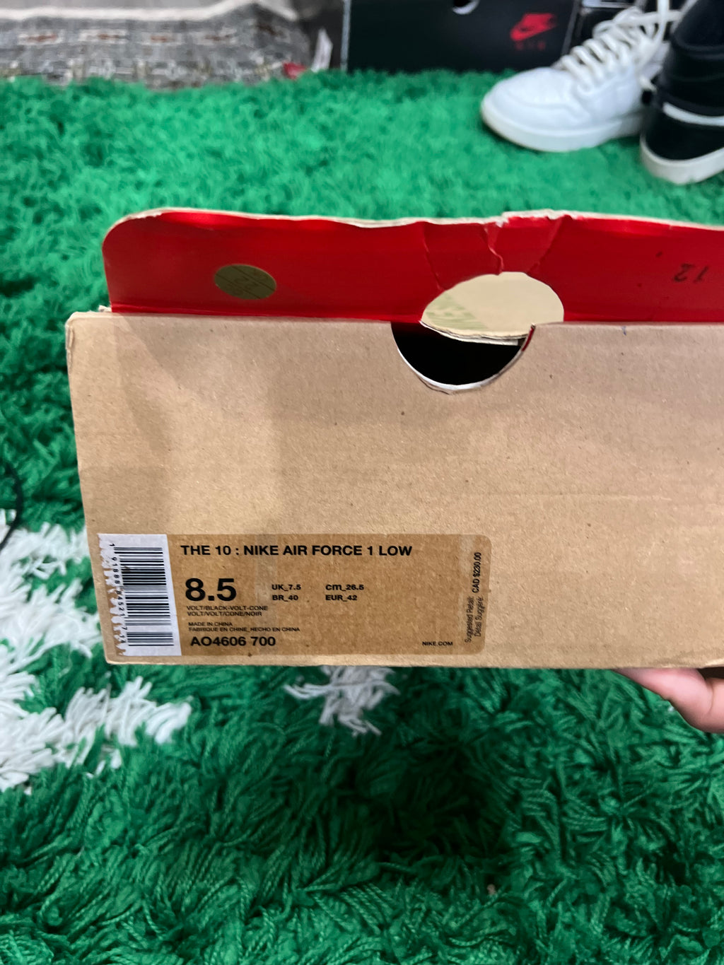 Nike Air Force 1 Low Off-White Volt (Preowned 8.5M)