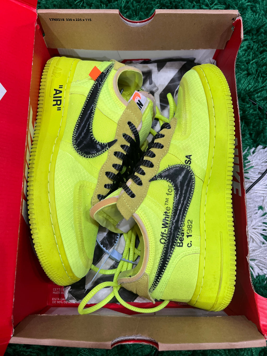 Nike Air Force 1 Low Off-White Volt (Preowned 8.5M)